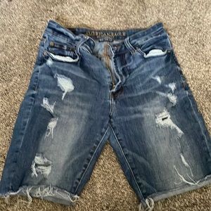 American Eagle next level flex 30 inch waist denim distressed Bermuda shorts